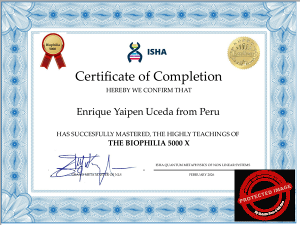 Enrique Yaipen Uceda from Peru CERTIFICATE BIOPHILIA